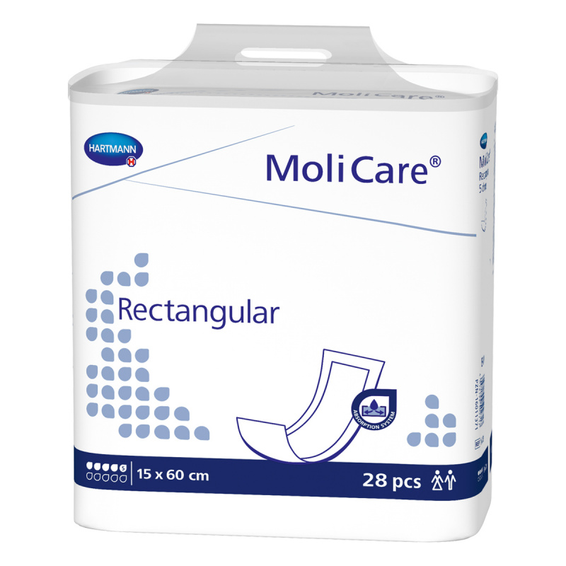 Molicare Rectangulaire (couche droite) 15x60cm 28pcs. (boîte)