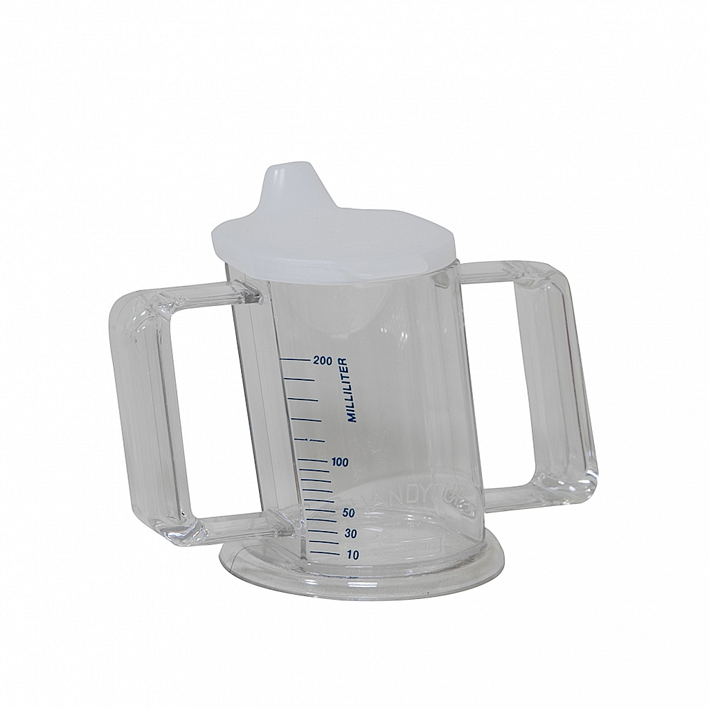 Handycup® gobelet oblique + 2 becs verseur 237 ml - transparent avec indication ml