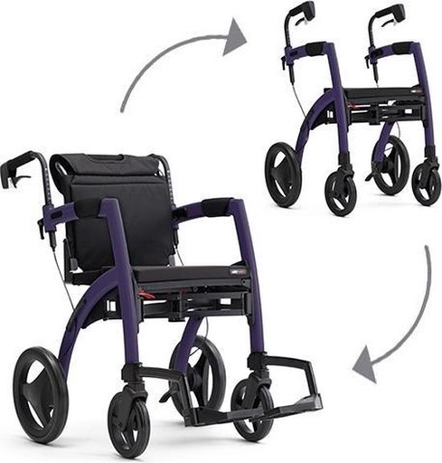 [017564] 220477 Rollator 4 roues Rollz Motion avec fauteuil roulant noir