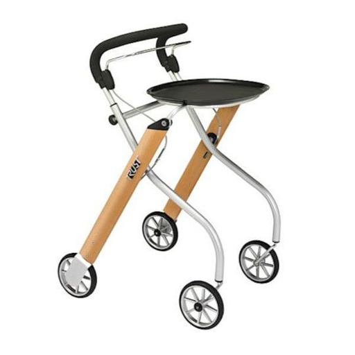 [018991] 220477 Rollator 4 wielen Mobio Let's Go Indoor hout