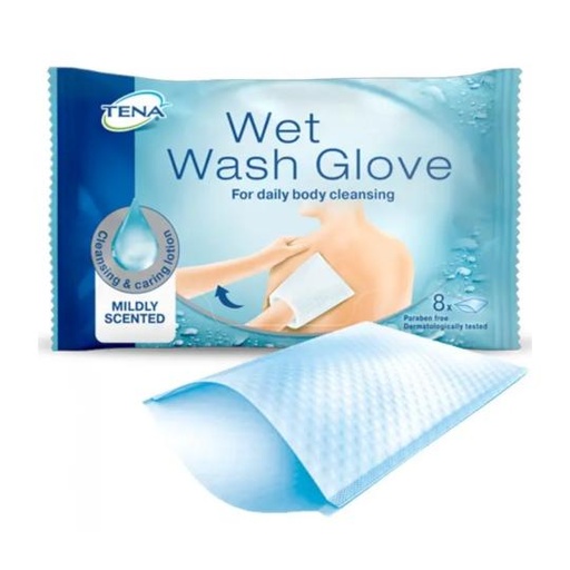 [014779] Tena Wet Wash Gloves Washandjes milde frisse geur 8 st.